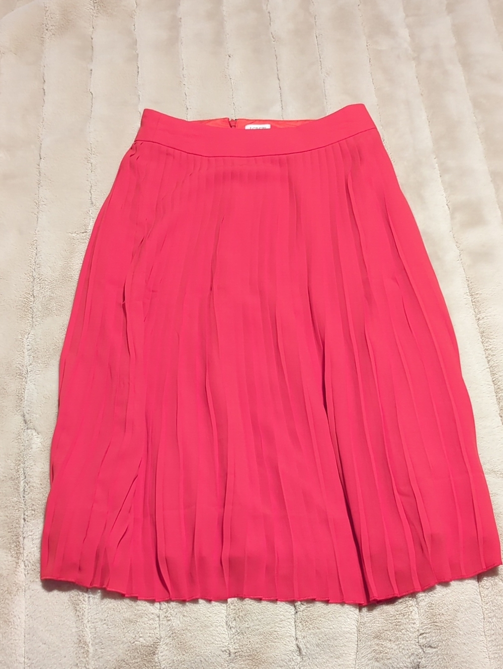 J. Crew Pleated Midi Skirt in Vibrant Red